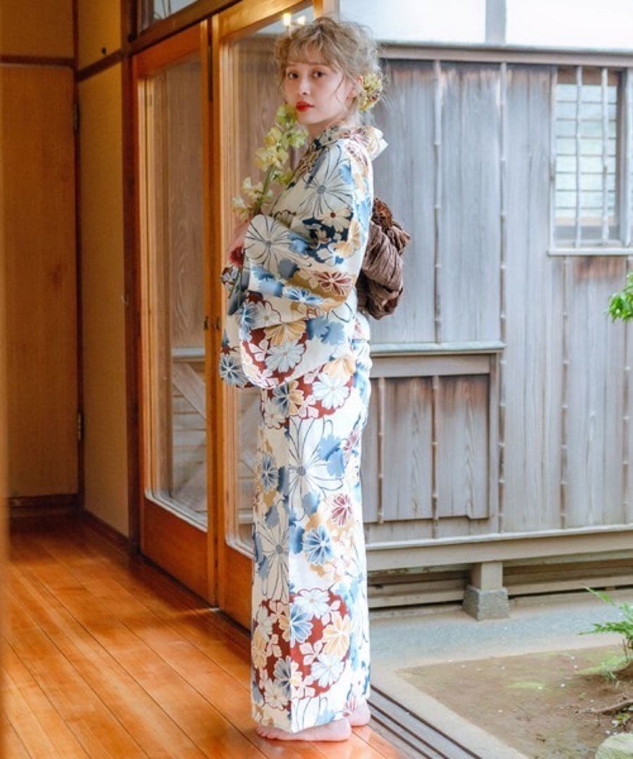 Dita 浴衣　古典百花繚乱　浴衣＋兵児帯＋下駄