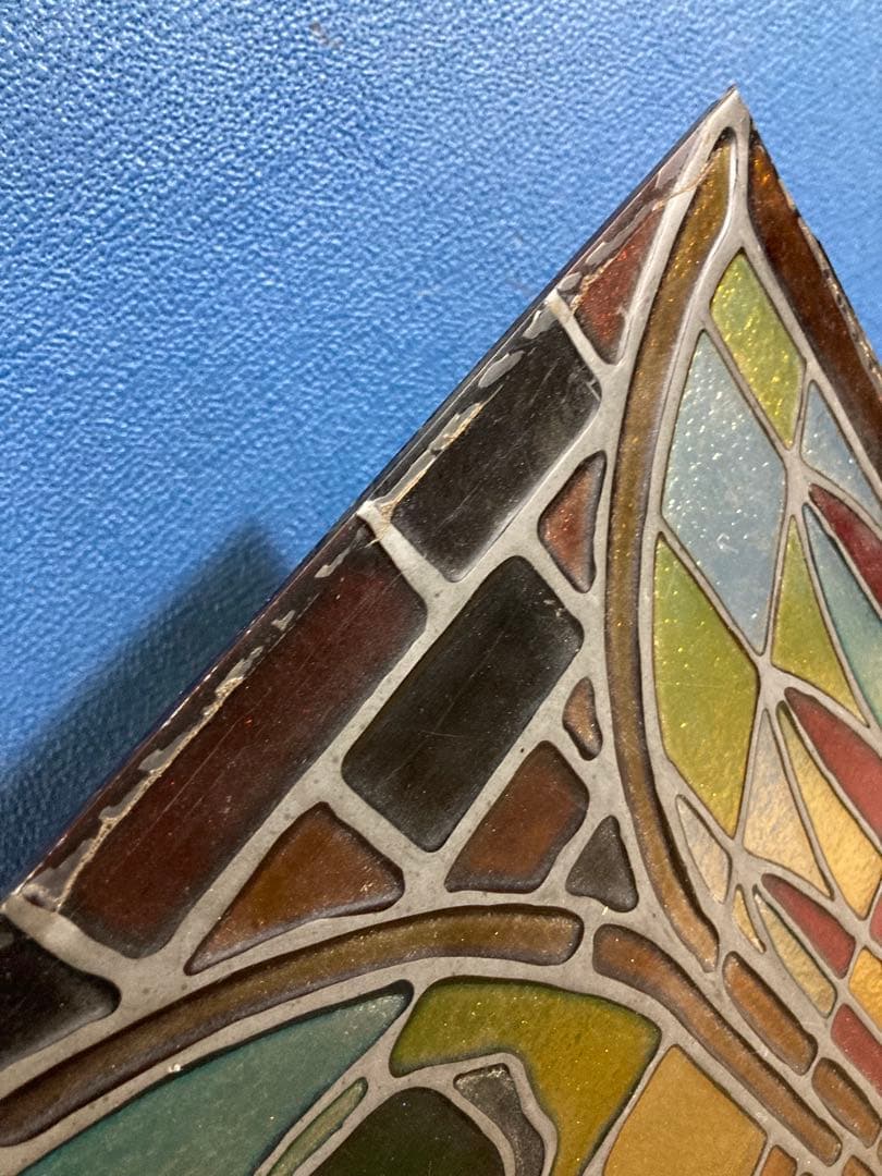 ステンドグラス　壁掛けインテリア　アンティーク調　ヴィンテージ　ユニコーン