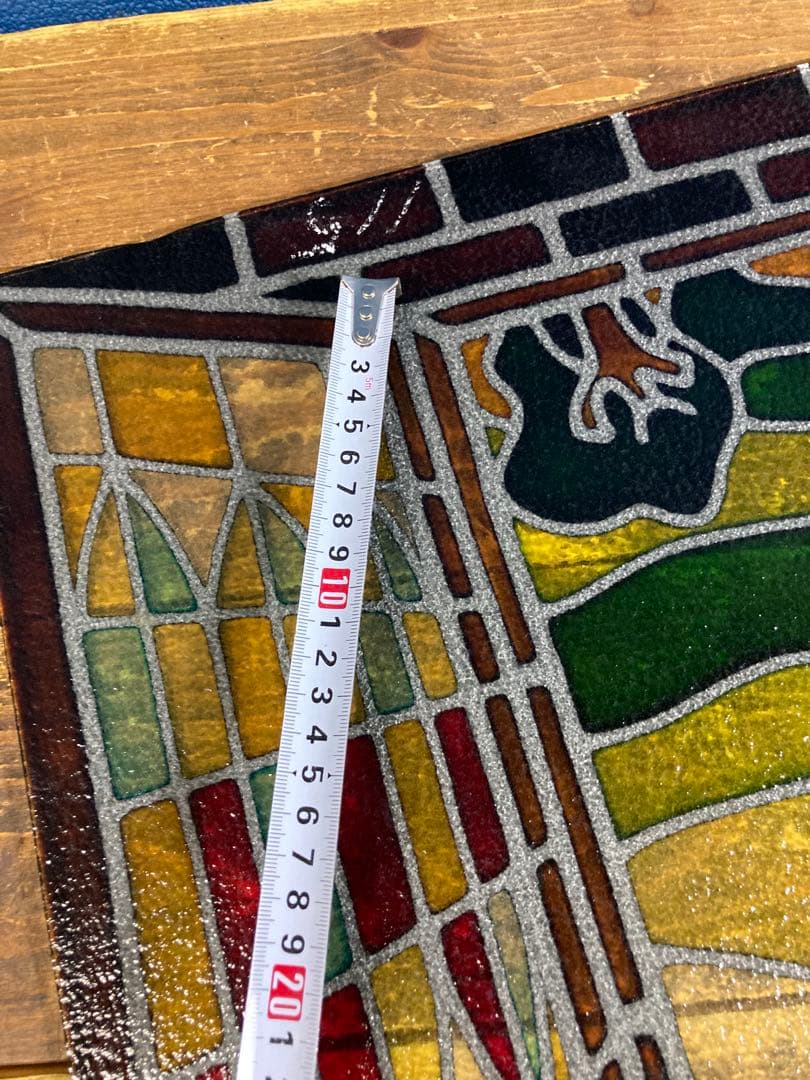 ステンドグラス　壁掛けインテリア　アンティーク調　ヴィンテージ　ユニコーン