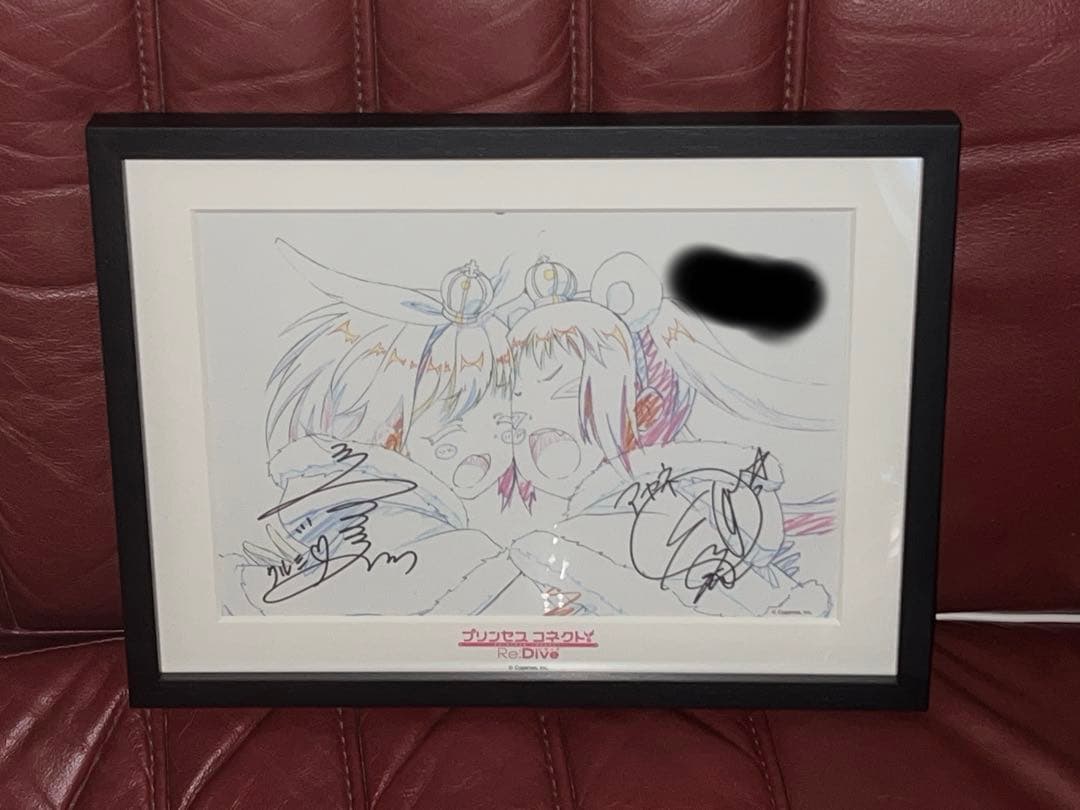 プリンセスコネクト　直筆サイン入り複製原画　アカネ　クルミ　芹澤優　植田佳奈