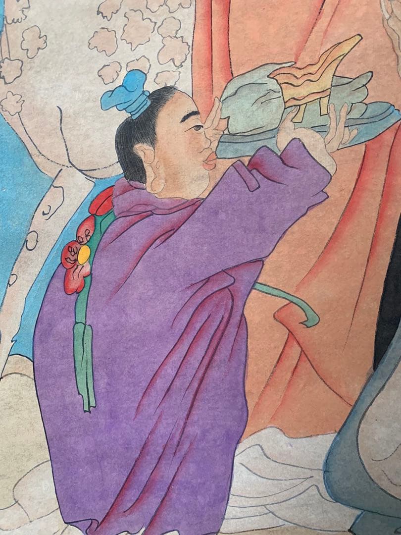 中国人物画 掛け軸 中堂 四尺 手描き 書画 人物図 中国美術 インテリア