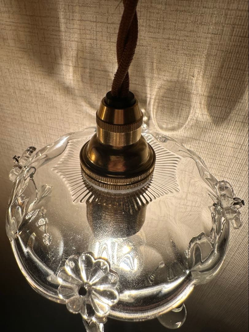 1920年代 フランス アンティーク 雨に濡れた可愛いお花のミニシャンデリア＊