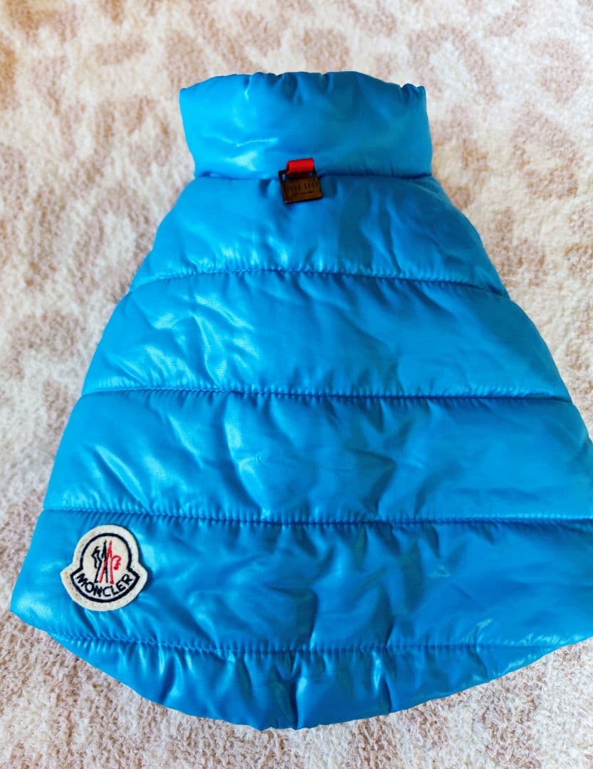 正規品　美品　MONCLER 犬服 ダウンジャケット ブルー　サイズ0