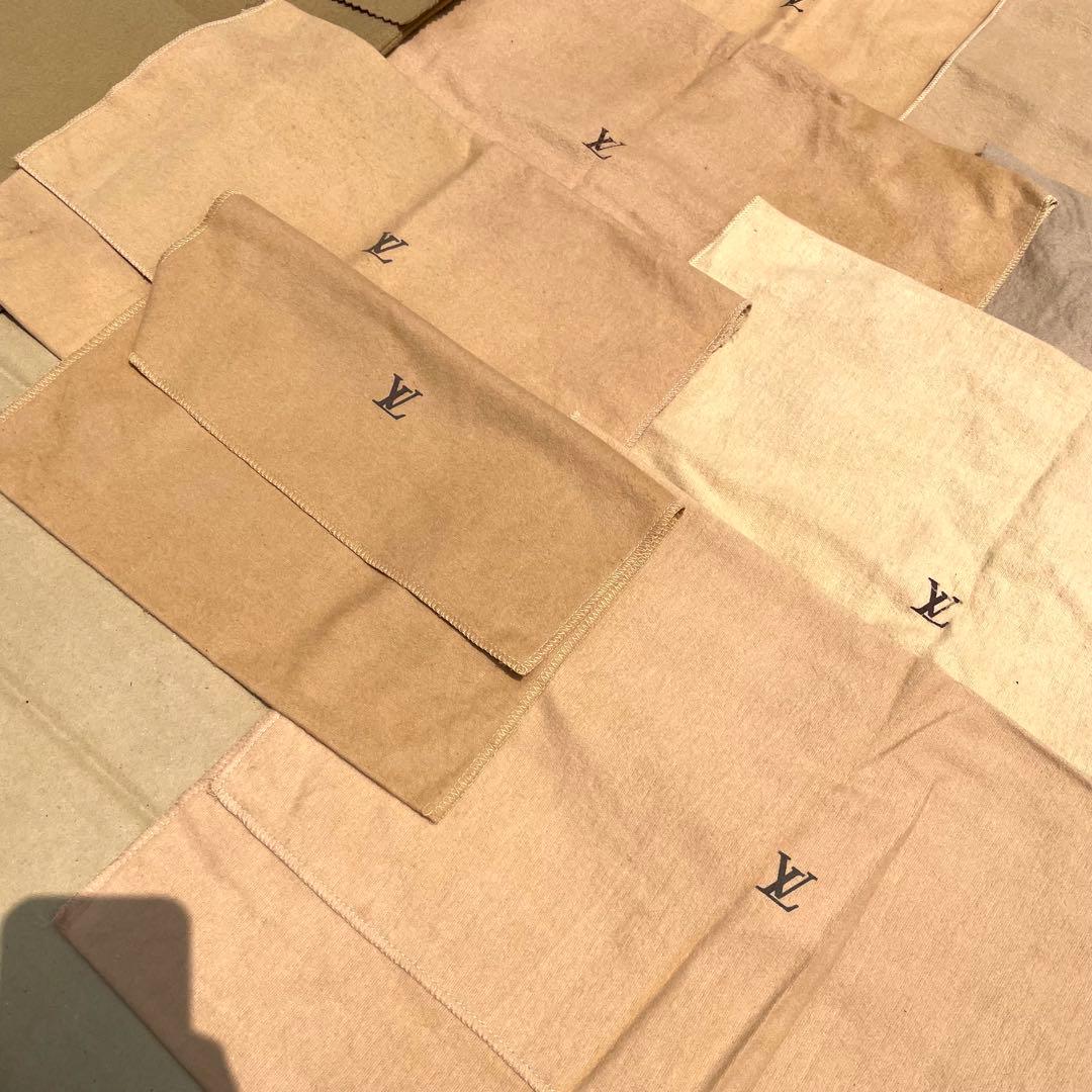 ルイヴィトン LVロゴ ショッパー 保存袋 巾着 ブラウン 大量まとめ 50枚