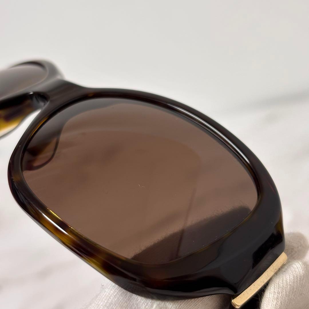 【超美品】 プラダ サングラス ゴールドロゴ ブラウン イタリア産 べっ甲風