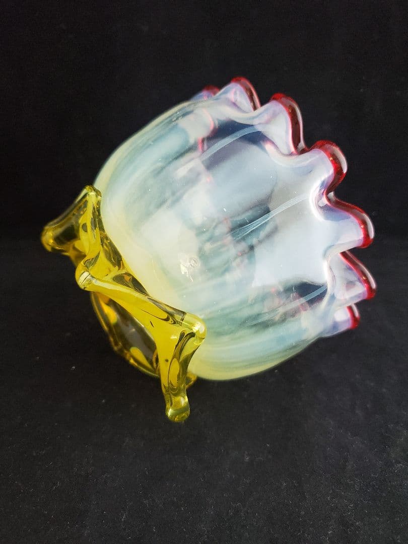 アンティーク キャンディーポット ヴァセリンガラス1880年頃 英国製