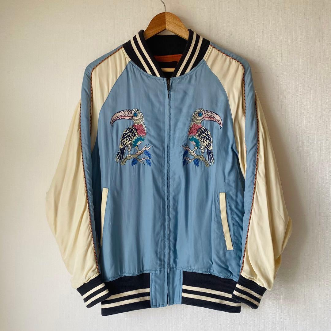 AULA バードモチーフ 刺繍 スカジャン