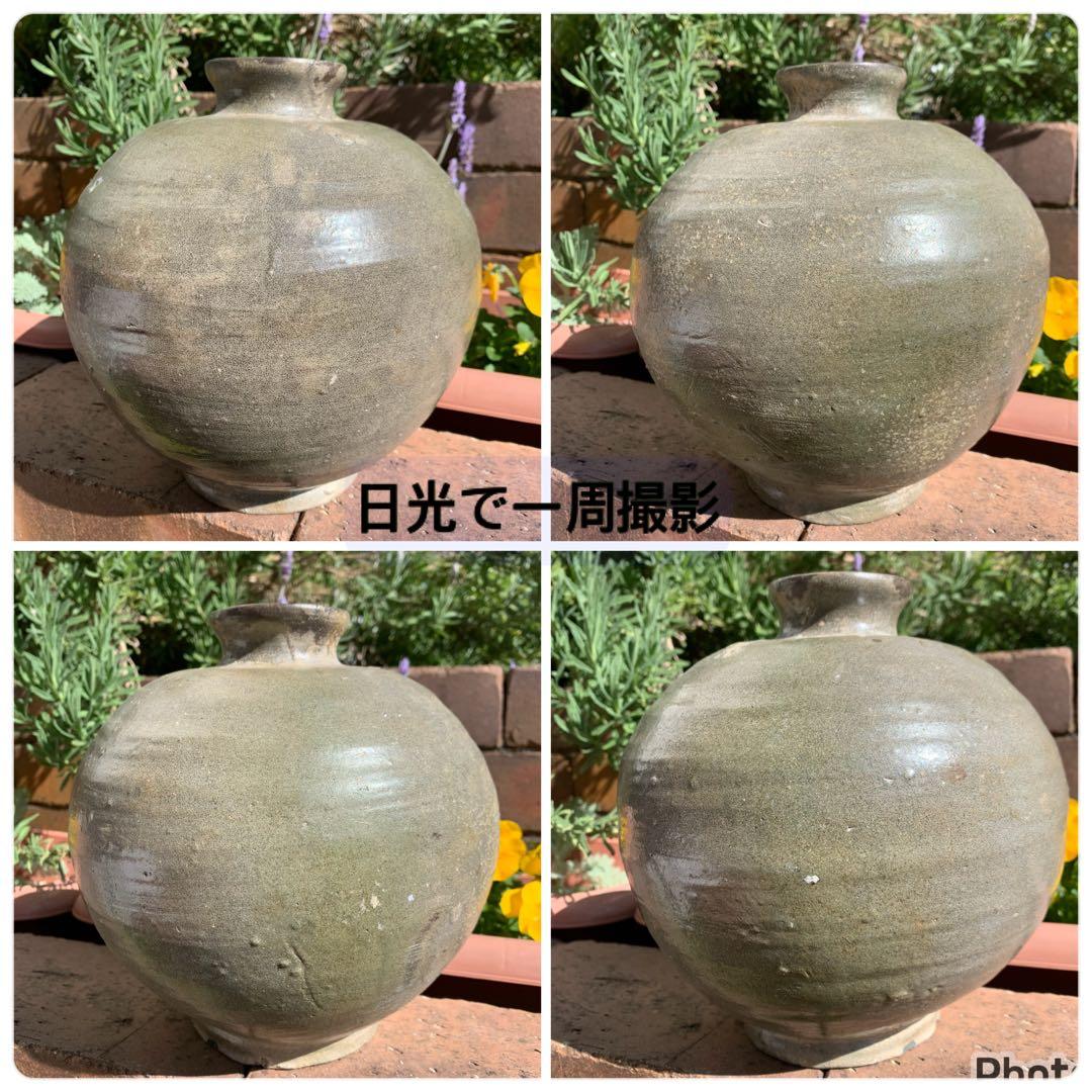 李朝　青磁器　壺　花瓶　朝鮮　韓国　骨董