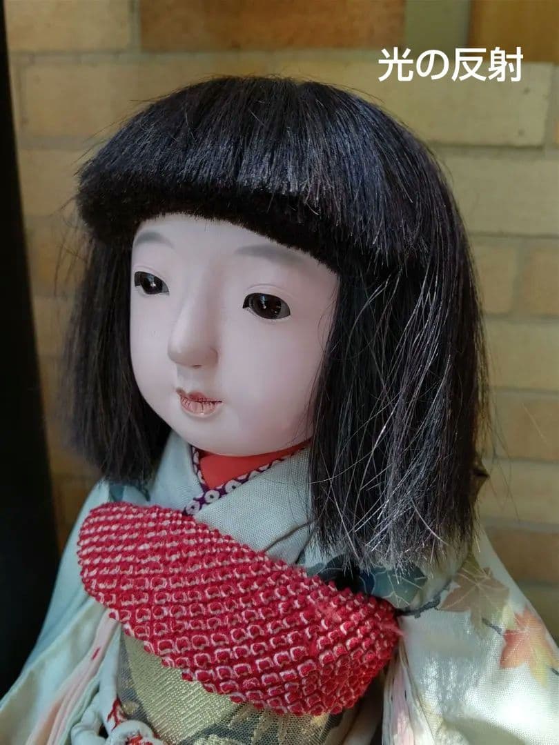 市松人形 銘はありませんが光龍斎です 昭和初期 大正の手描友禅 髪張り替え済み