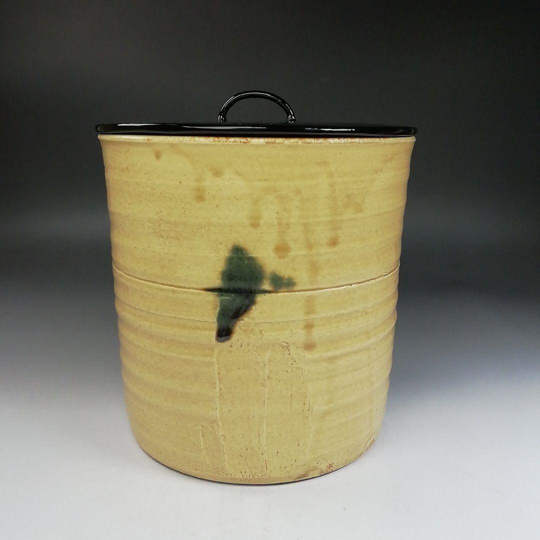 Ｗ３６　水指　『黄瀬戸　棒ノ先』『中村秋峰 造』　共箱　茶道具