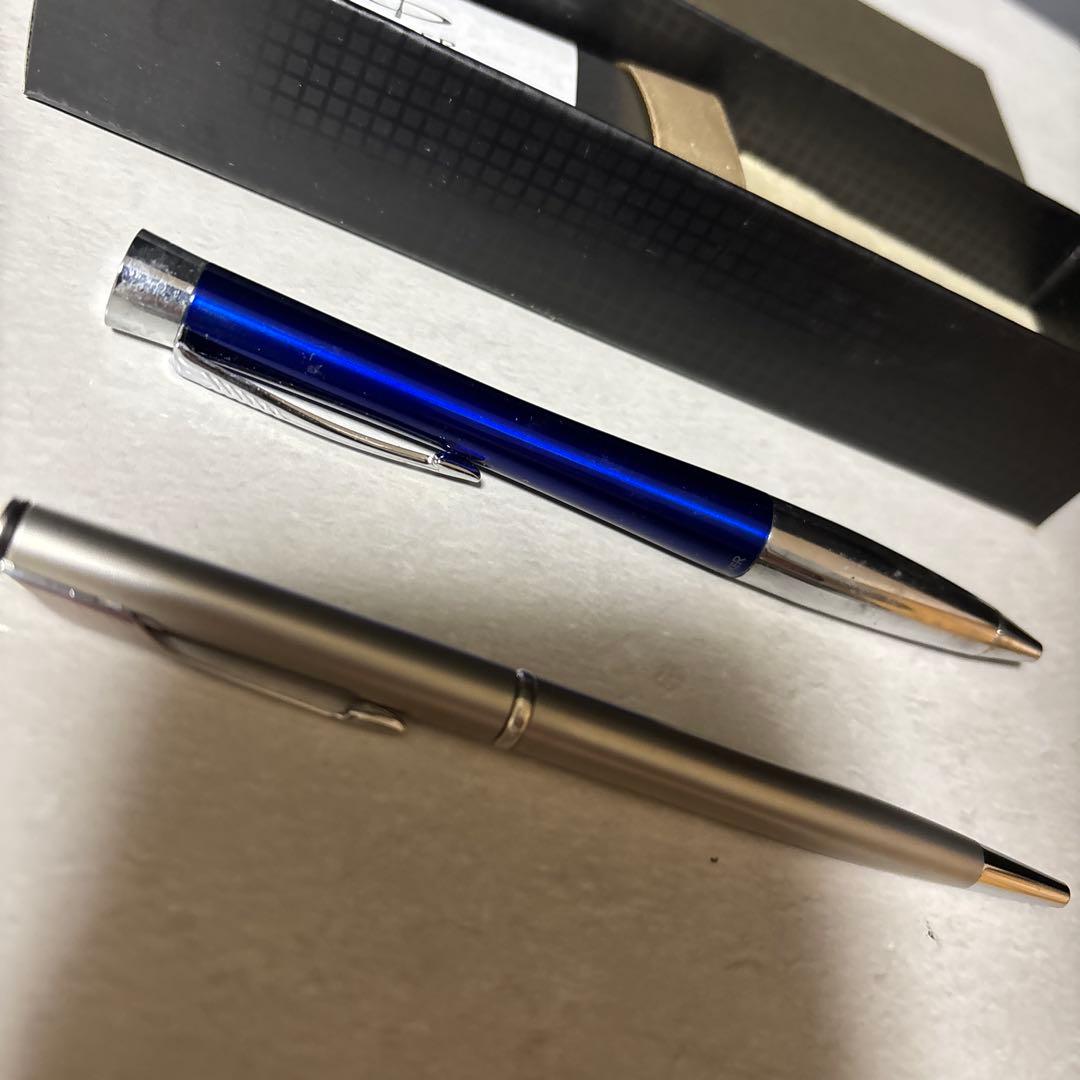 Parkerポールペン　パーカー　2本セット　シルバー　ブルーANA記載