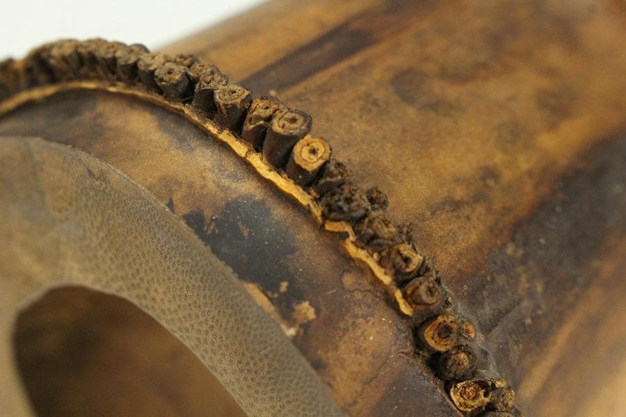 茶道具 竹花生 書付 時代物(K-XA872)