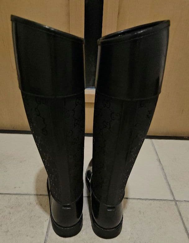 GUCCIブラックレインブーツ 長靴