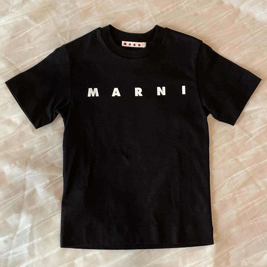 【新品未使用】MARNI ブラック Tシャツ ロゴプリント　サイズ4