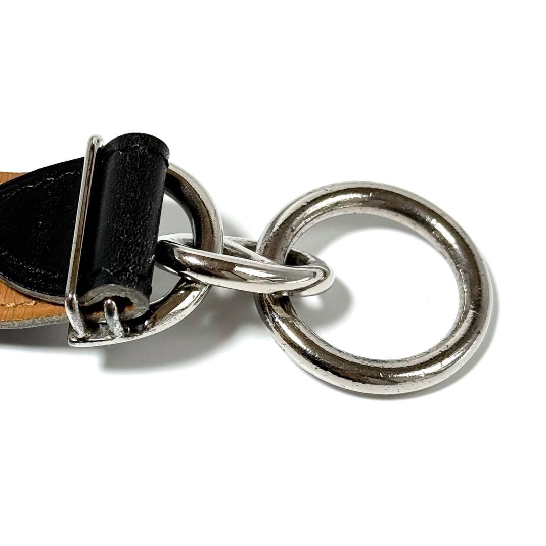 希少 HERMES エルメス マルジェラ期 ベルト シェーヌダンクル レザー 黒