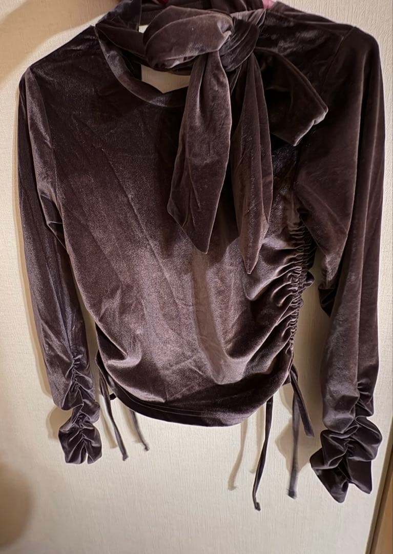 【senee】 ribbon velour tops