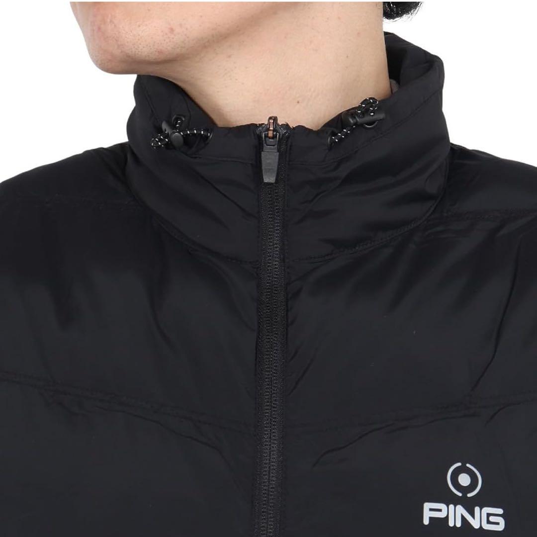 PING GOLFフルジップ中綿ブルゾン 全方向ストレッチ／ブラック／LLサイズ