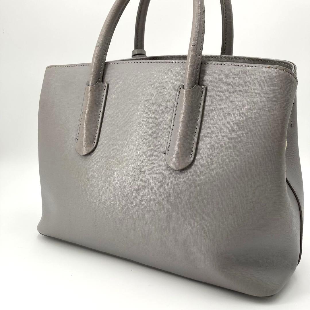 美品✨FURLA フルラ テッサ 2way ハンドバッグ レザー グレー