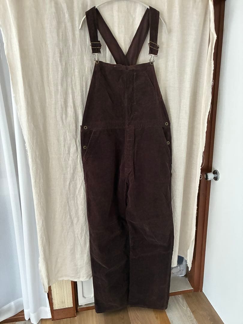 【希少サイズ】LENO&CO コーデュロイ ダークブラウン　オーバーオール　03