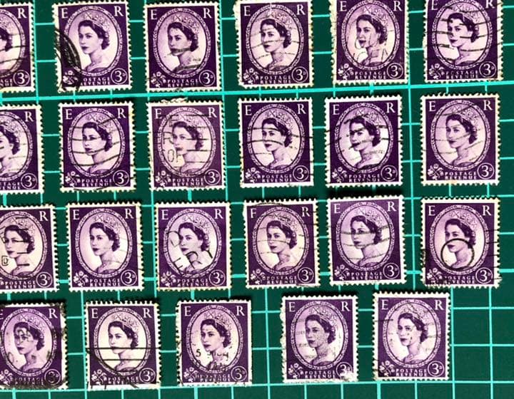 エリザベス女王切手 ブルー系 43枚