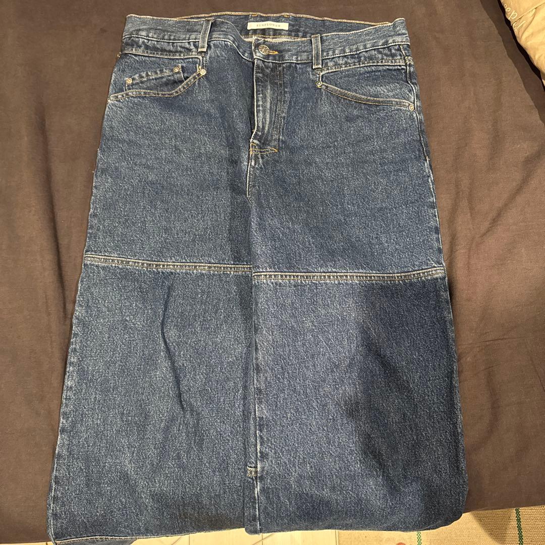 一*三様 SUNFLOWER サンフラワー　ブルー Work フレアジーンズ　3