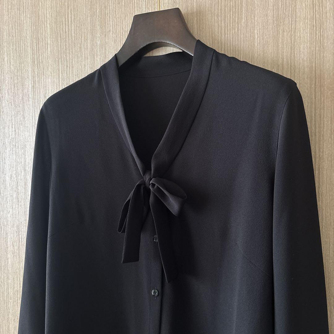 【1269】アナイ　ジョーゼットボウタイ　ブラウス　黒　38