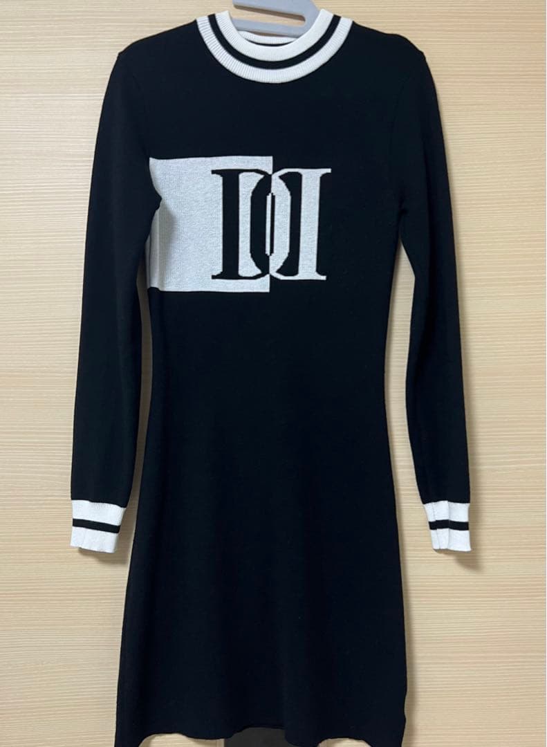 Darich ダーリッチ　ジャガードロゴニットミニワンピース BLK FLサイズ