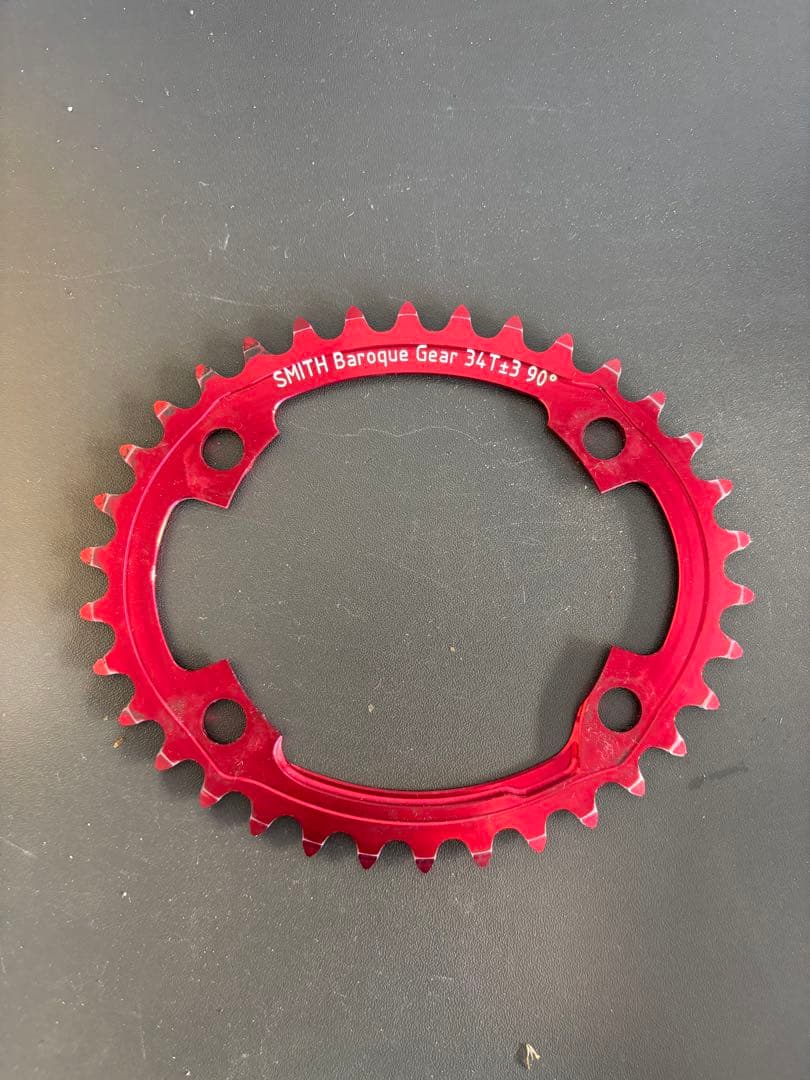 SMITH Baroque Gear 34T +-3 90° 赤 チェーンリング