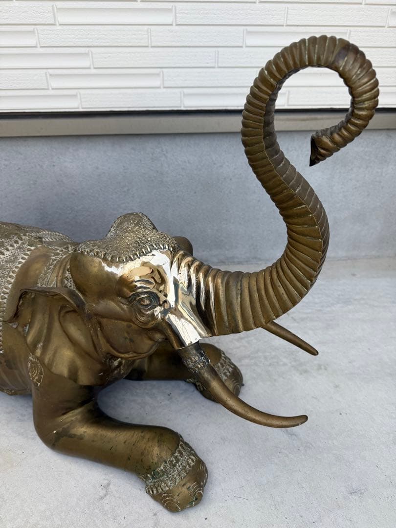 超貴重、超希少、当時物、ディスコMAHARAJAの象のオブジェ(真鍮製)