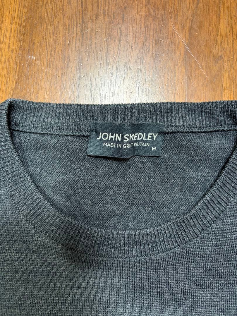 JOHN SMEDLEY メリノウール クルーネックセーター M ダークグレー