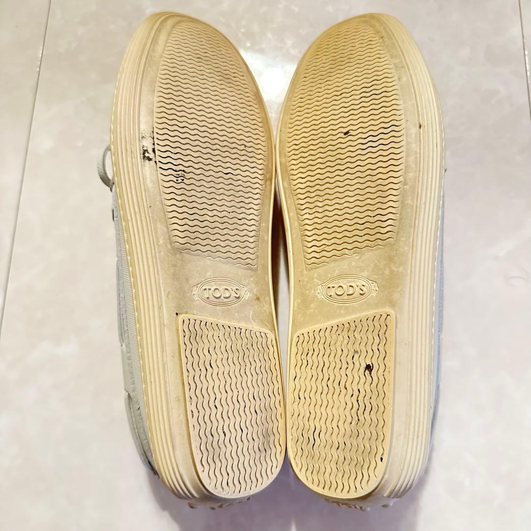 TOD'S ホワイトレザー ローファー36