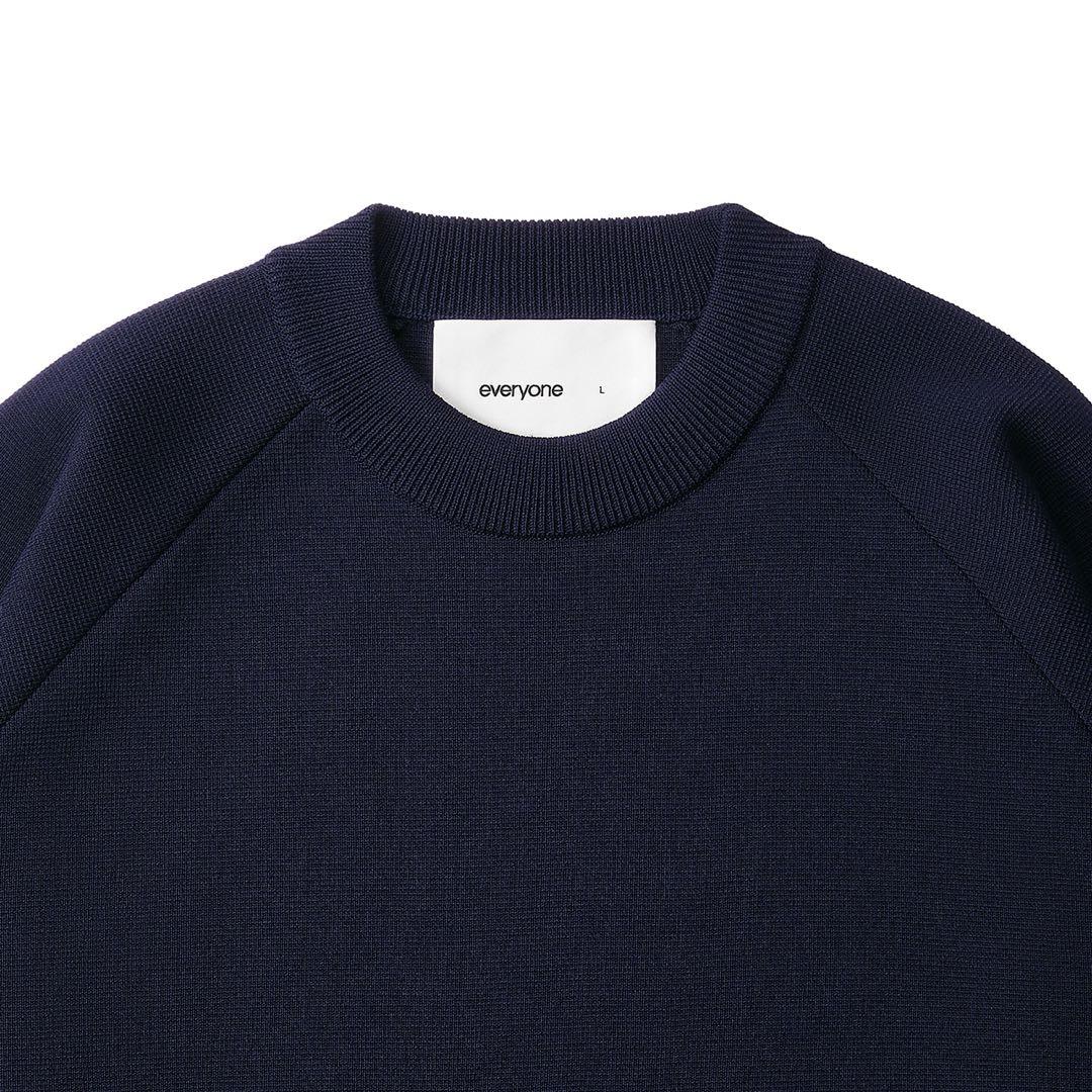 トップス everyone milano rib knit crewsweaterNAVY