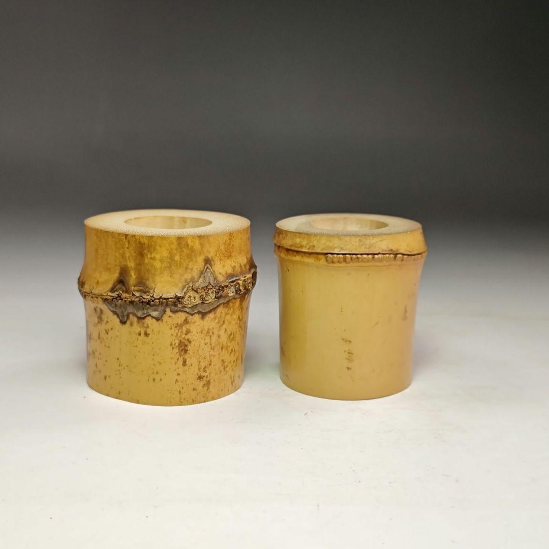 イ498 蓋置『大徳寺　藤井誡堂　極箱』『竹一双蓋置　花押　共箱』茶道具