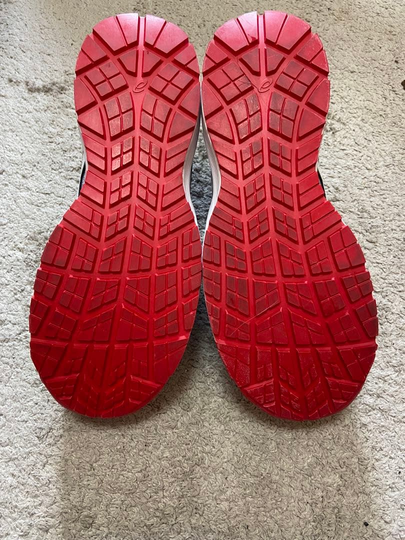 asics 安全靴 グレー/レッド ベルクロ