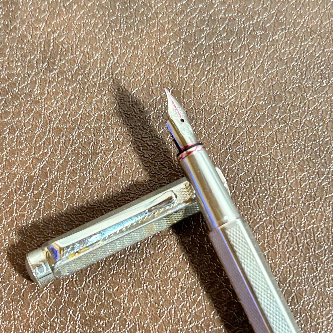 CARAN D'ACHE 万年筆 エクリドール シェブロン シルバー レトロ