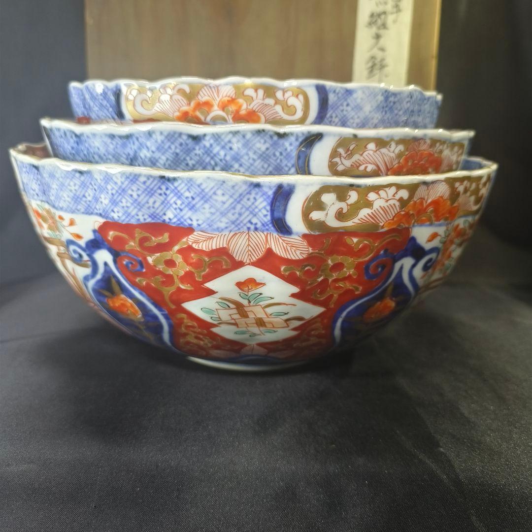 古伊万里 錦手 金彩ミッツ組大鉢 薄手 江戸古美術 骨董 旧家蔵出し美品