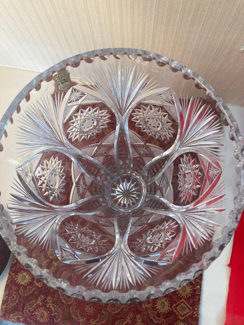 ヴィンテージ ボヘミアンクリスタル 花瓶/ベース チェコスロバキア製