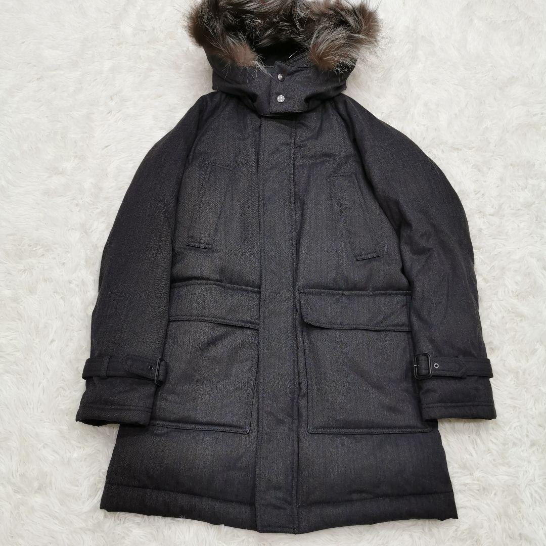 美品 バーバリーブラックレーベル ウール 着脱可ファー付 ダウンコート Mサイズ