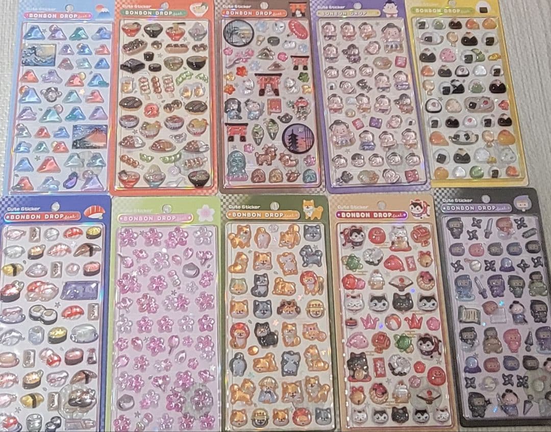 ボンボンドロップシール　和柄　10種