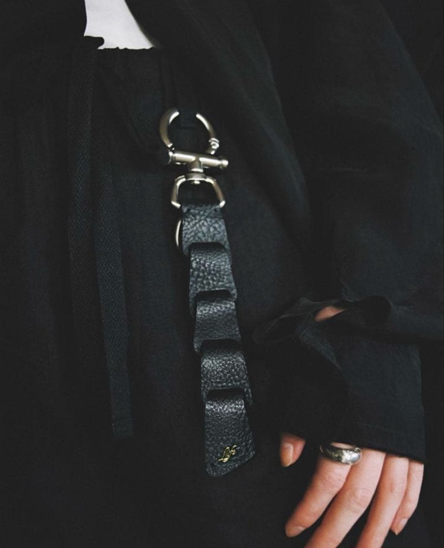 小物 LIDNM Llife LEATHER KEY CHAIN BLACK