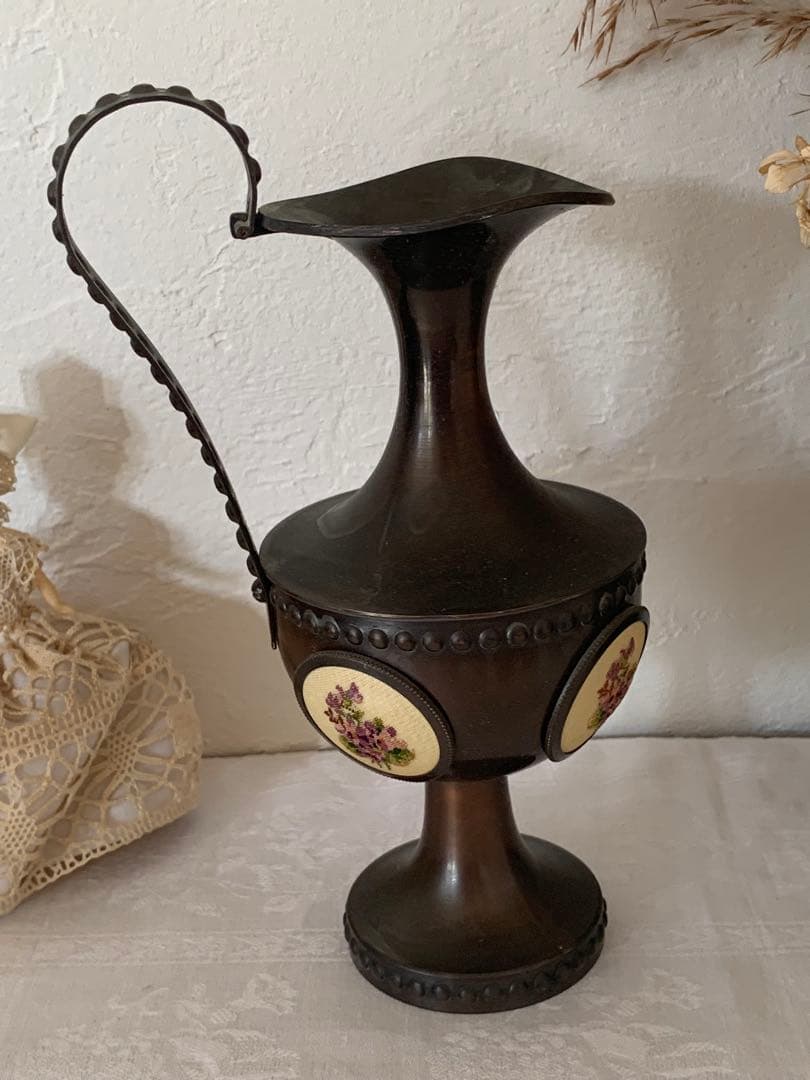 フランスアンティーク　ピッチャー　水差し　プチポアン　ブロカント