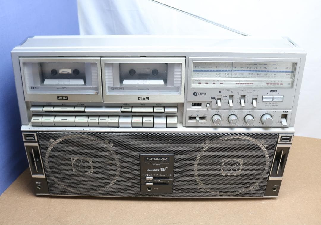 SHARP GF-818ST Wラジカセ レトロジャンク品