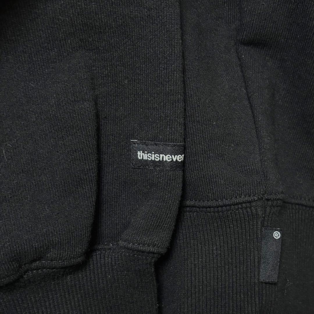 ほぼ未使用 Thisisneverthat 正規品 スウェット 刺繍ロゴ 黒 L