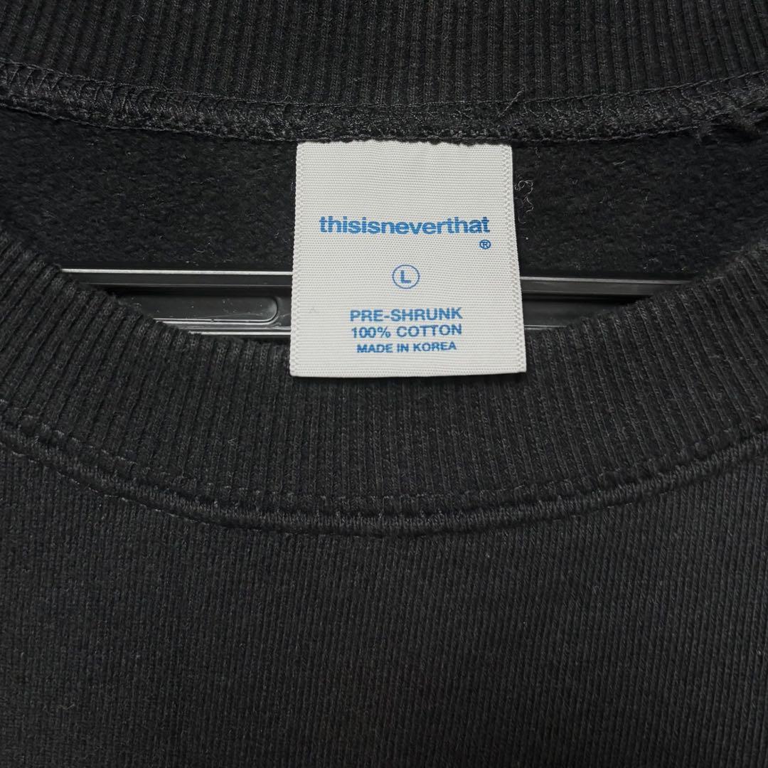 ほぼ未使用 Thisisneverthat 正規品 スウェット 刺繍ロゴ 黒 L