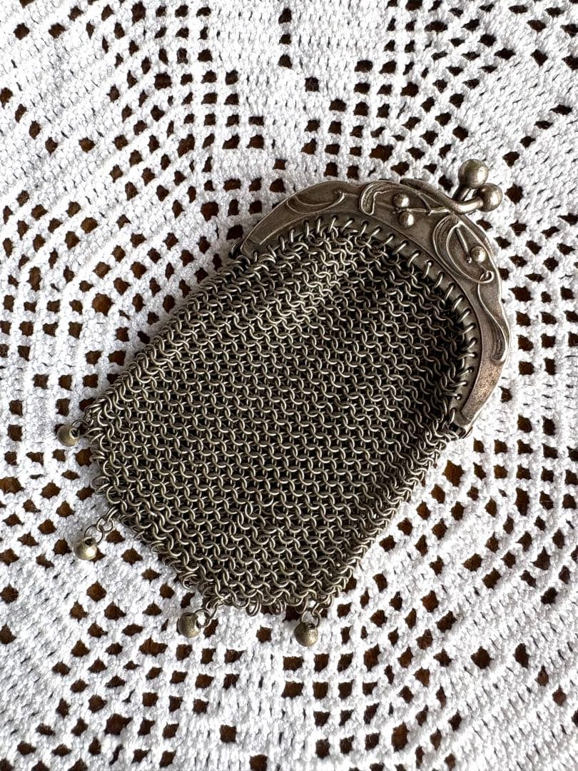 フランスアンティーク　パース　ヤドリギ　シャトレーン　シルバーメッシュ　①