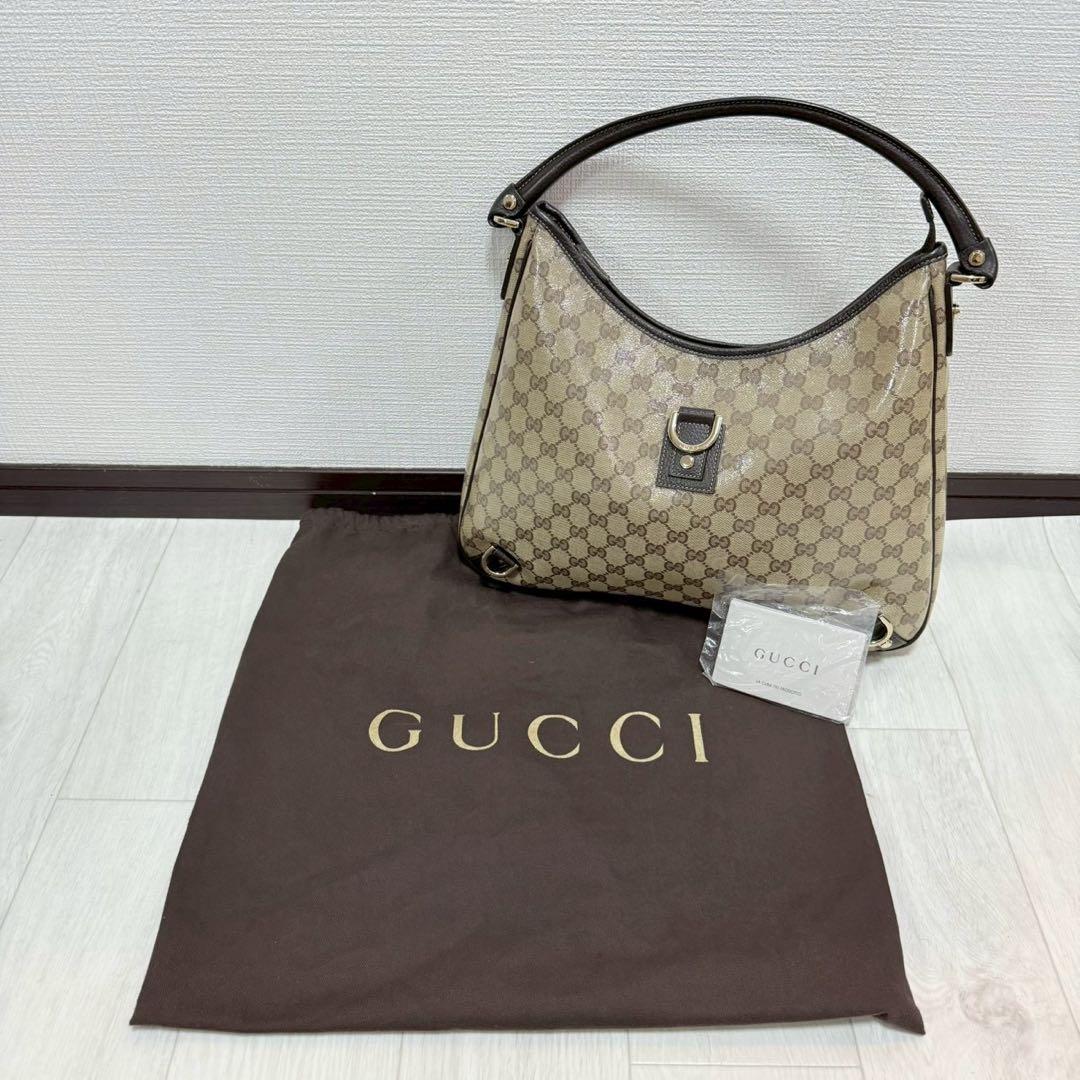 【極美品】GUCCI GGキャンバス レザー ワンショルダーバッグ