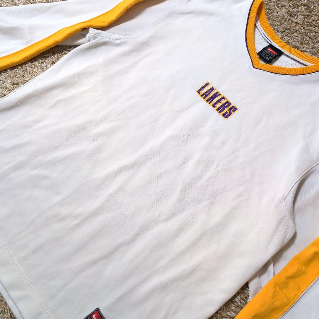 NIKE LAKERS レイカーズ 長袖 Vネック ウェア バスケ スウェットM