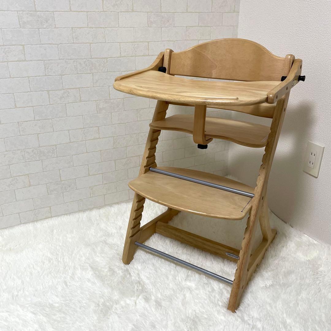 美品　大和屋　すくすくチェア プラス テーブル付き　ナチュラル　1501NA