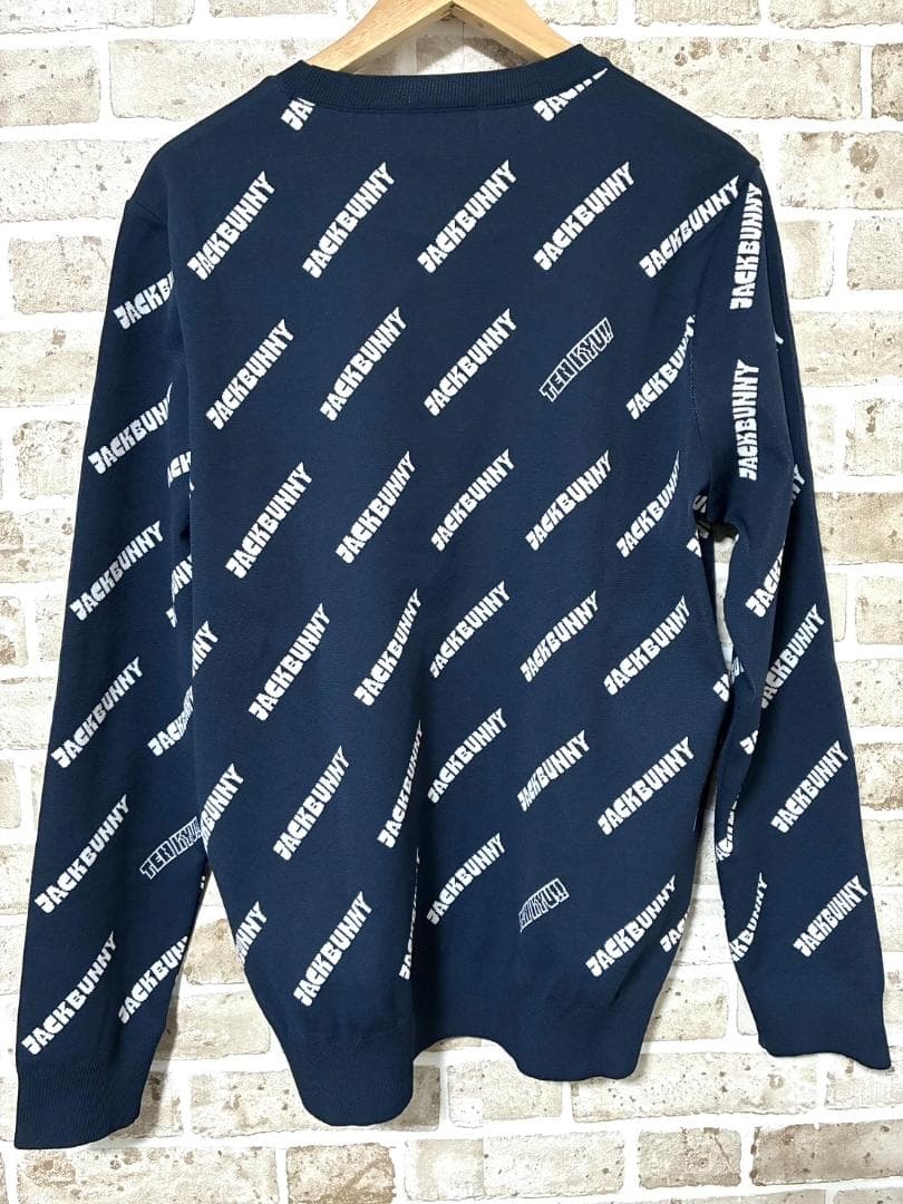 【フォロー割】新品 ジャックバニー メンズ プルオーバーセーター サイズ6 総柄