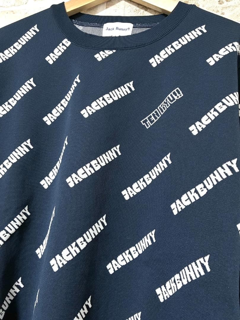 【フォロー割】新品 ジャックバニー メンズ プルオーバーセーター サイズ6 総柄